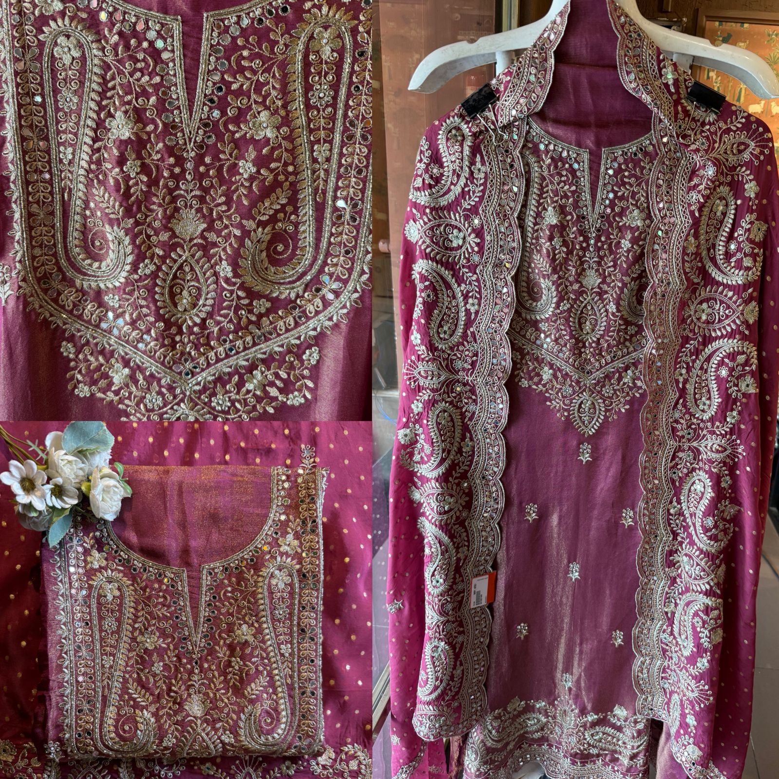 Luxury wedding unstitched Suit Set on tissue