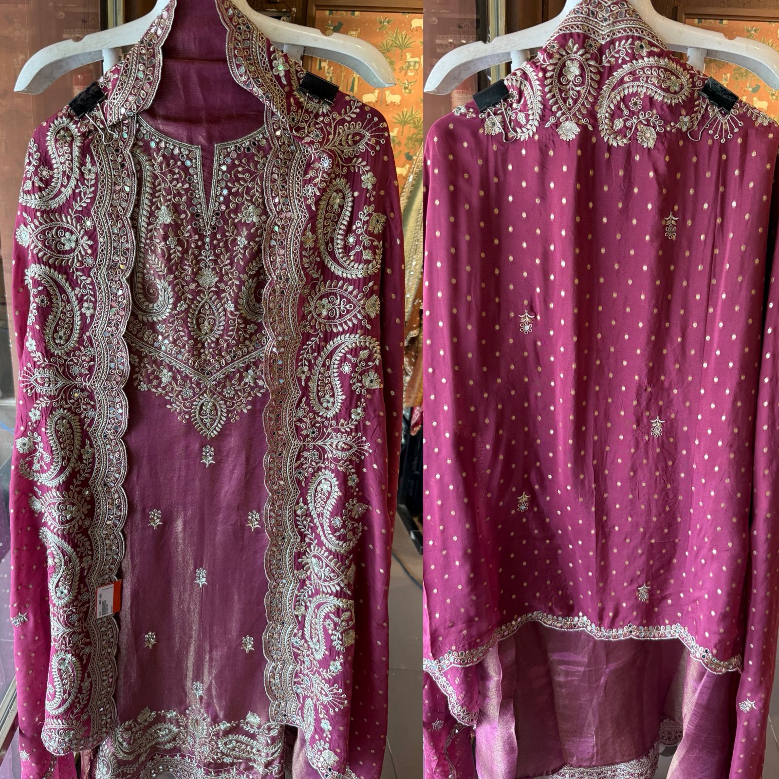 Luxury wedding unstitched Suit Set on tissue