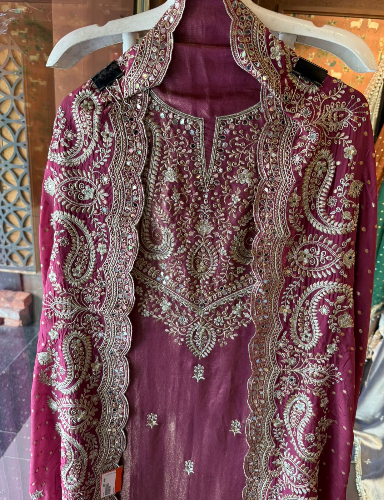 Luxury wedding unstitched Suit Set on tissue