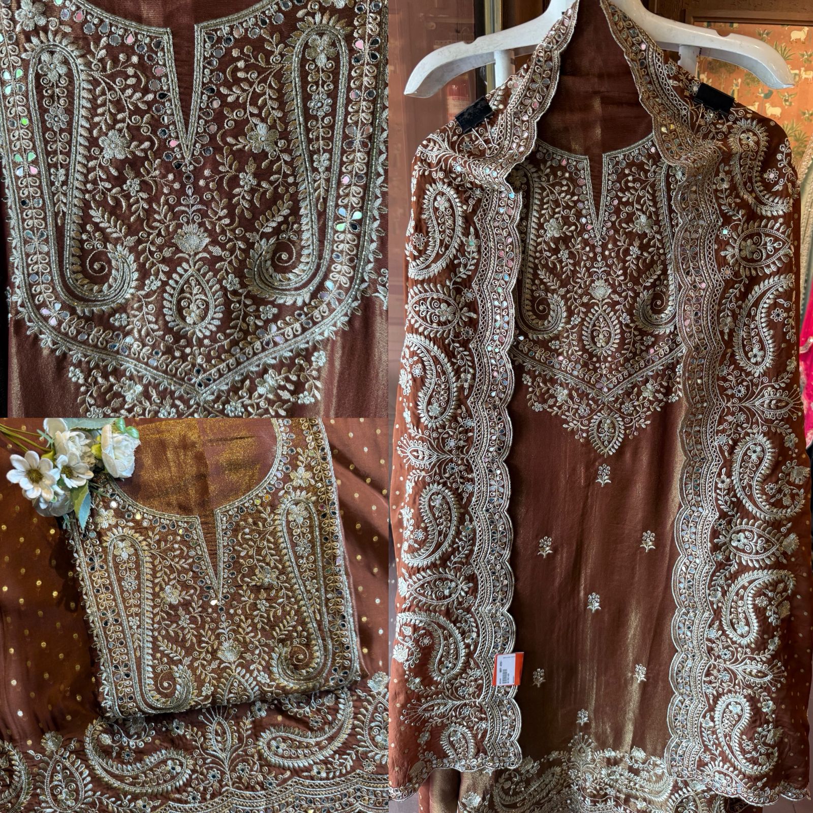 Luxury wedding unstitched Suit Set on tissue
