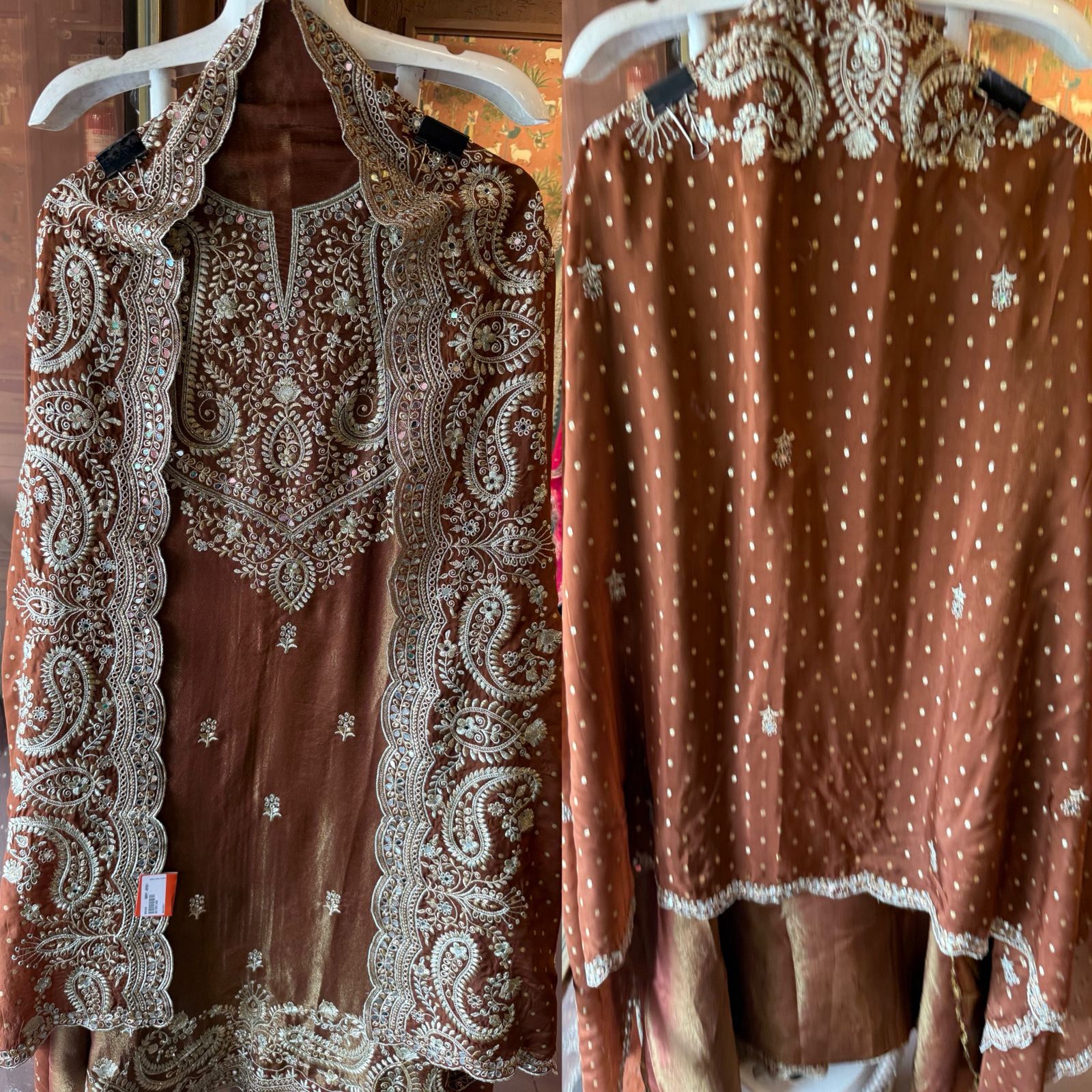 Luxury wedding unstitched Suit Set on tissue