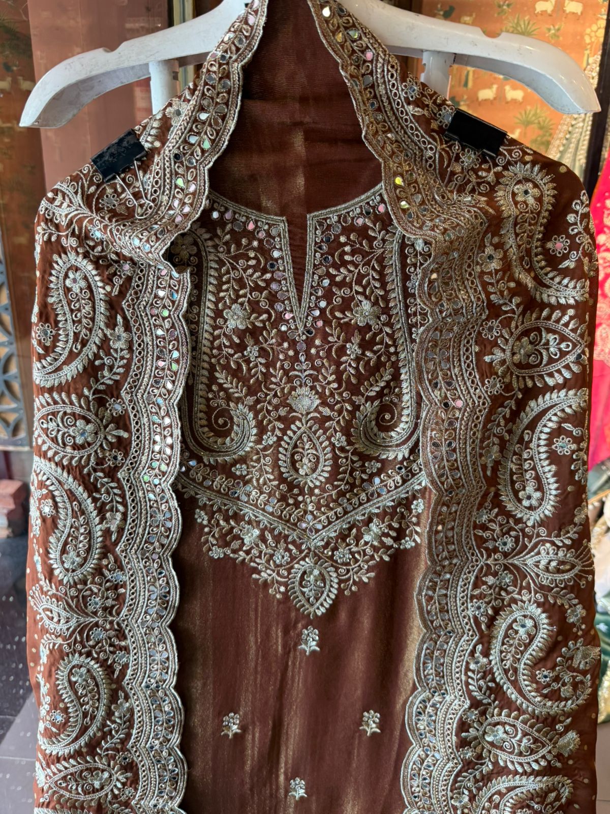 Luxury wedding unstitched Suit Set on tissue