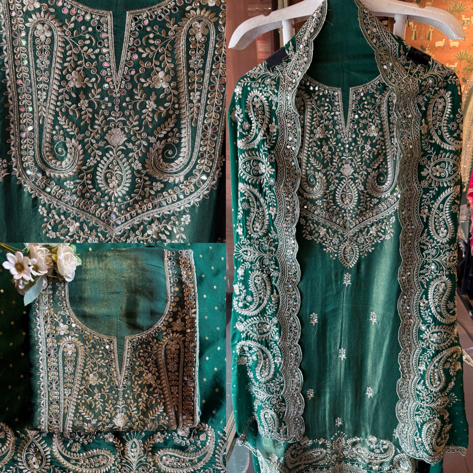 Luxury wedding unstitched Suit Set on tissue