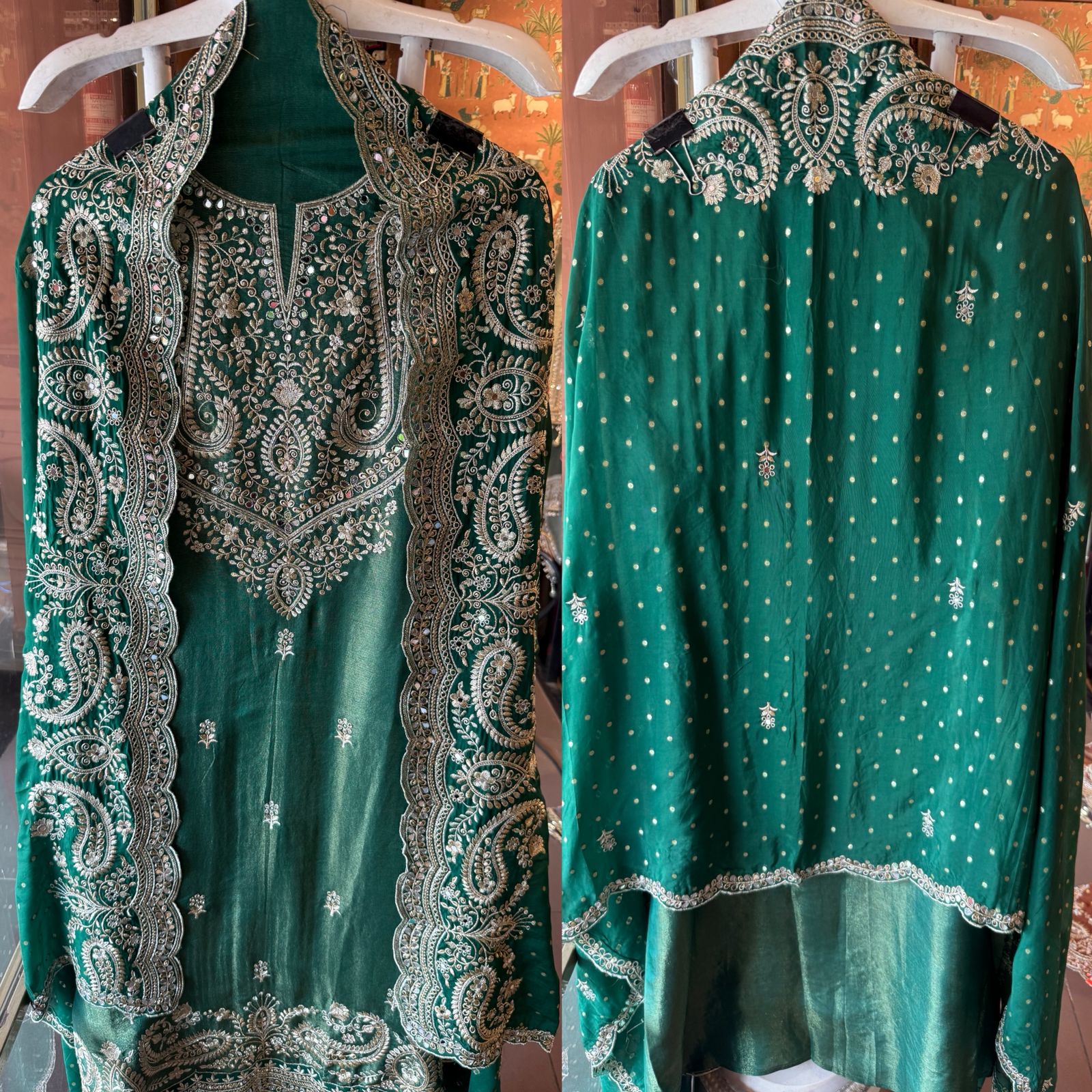 Luxury wedding unstitched Suit Set on tissue