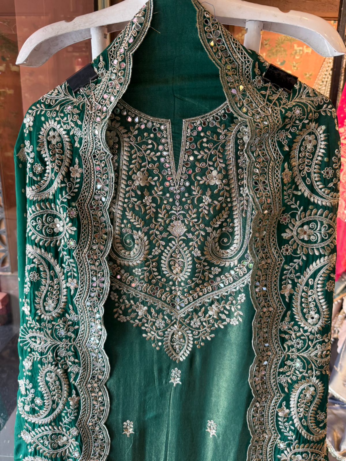 Luxury wedding unstitched Suit Set on tissue