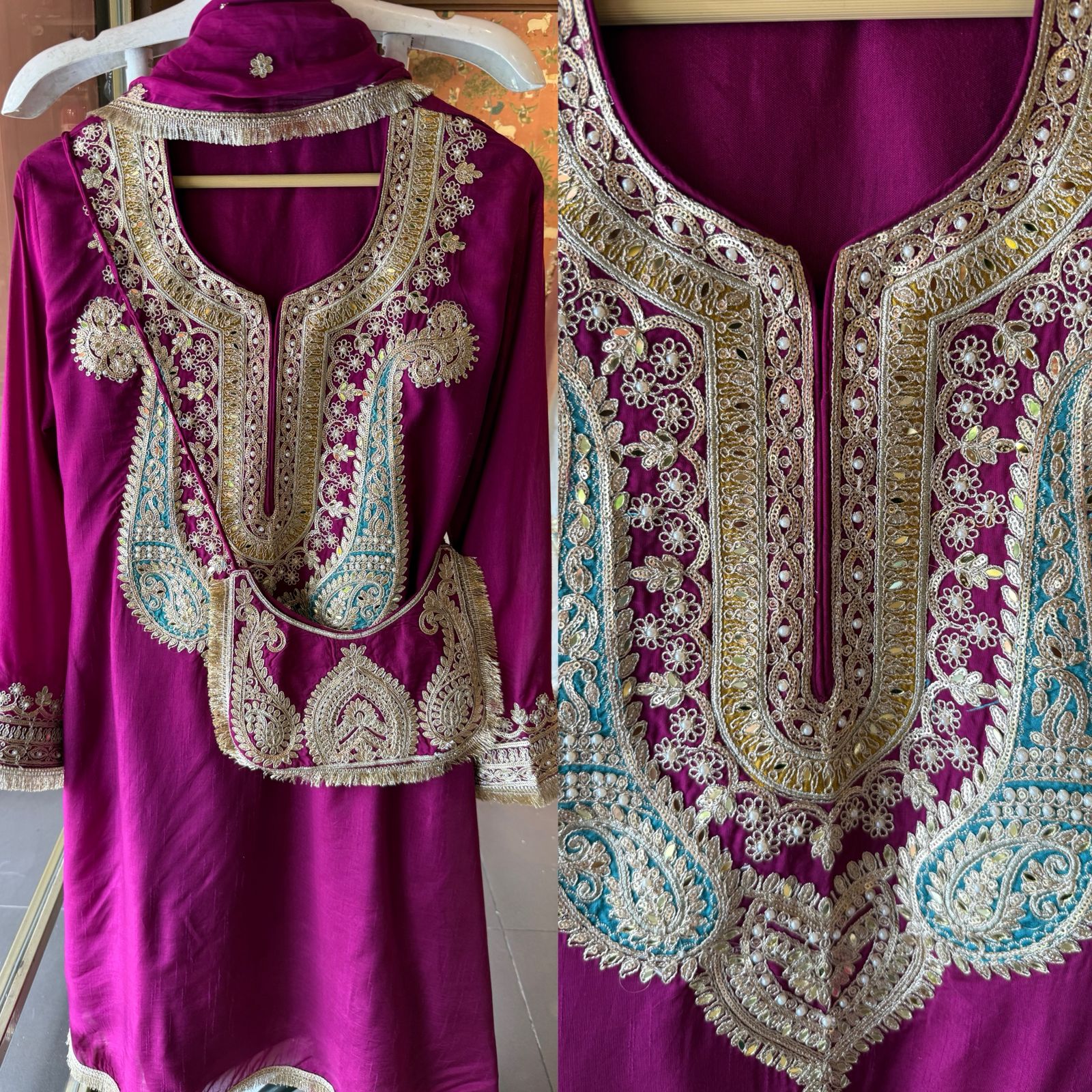 Embroidered tunic Set with pants