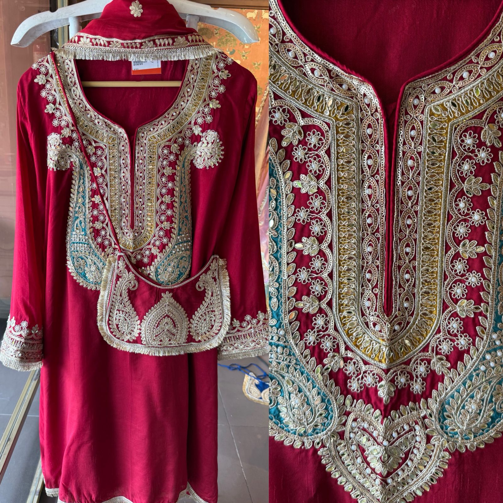 Embroidered tunic Set with pants
