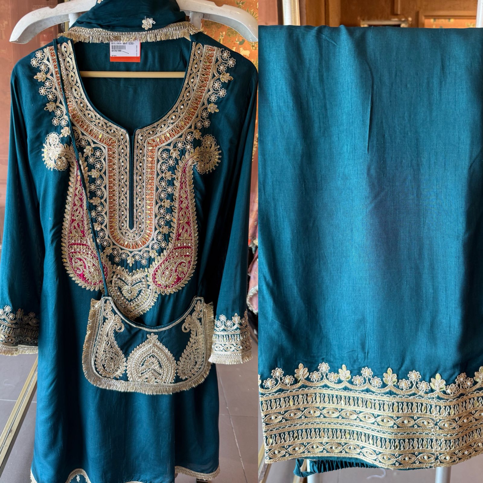 Embroidered tunic Set with pants