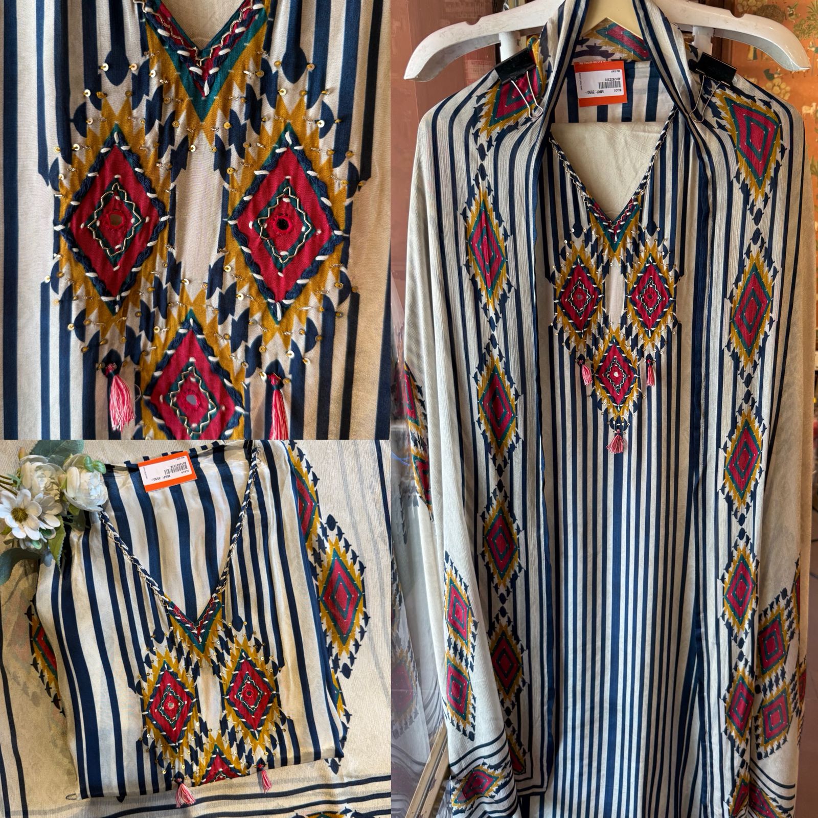 STRIPED AZTEC PRINT SUIT SET