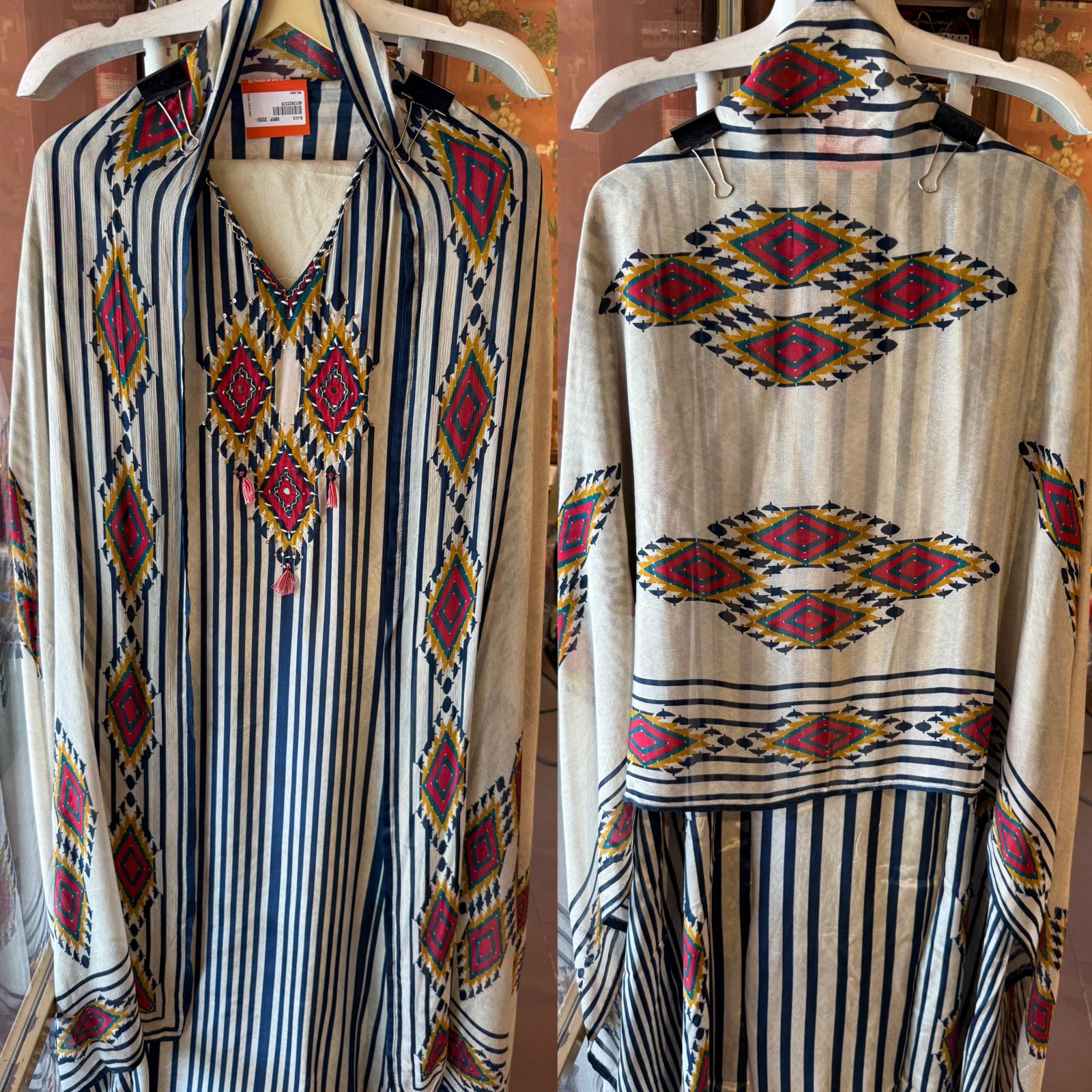 STRIPED AZTEC PRINT SUIT SET