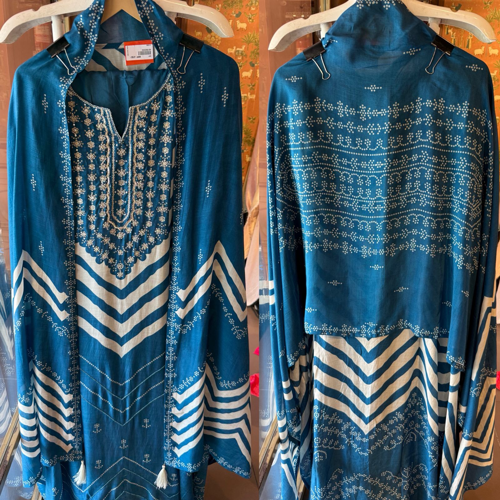 PURE MUSLIN SUIT SET WITH HAND WORK