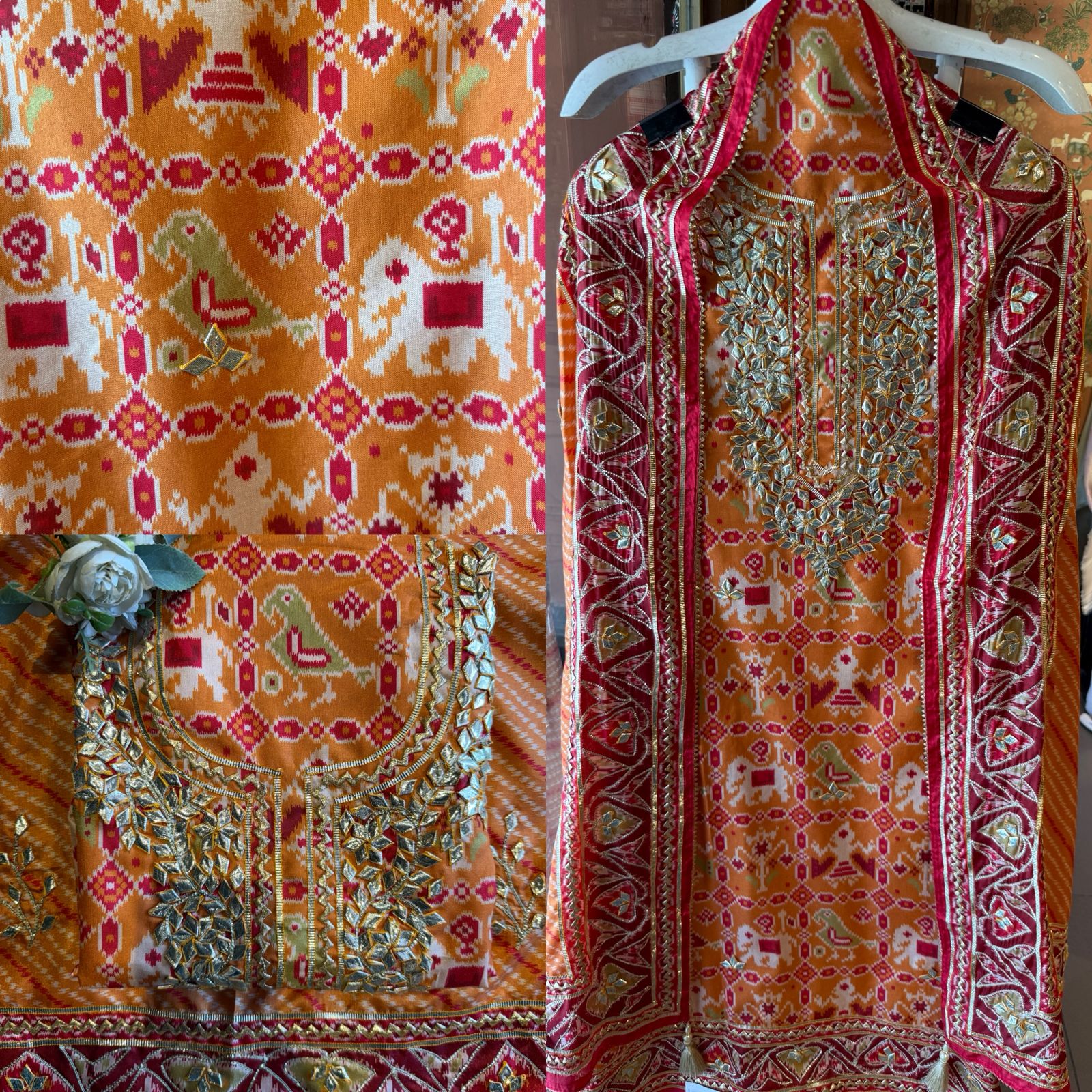 Patola Printed Suit with Gotta work