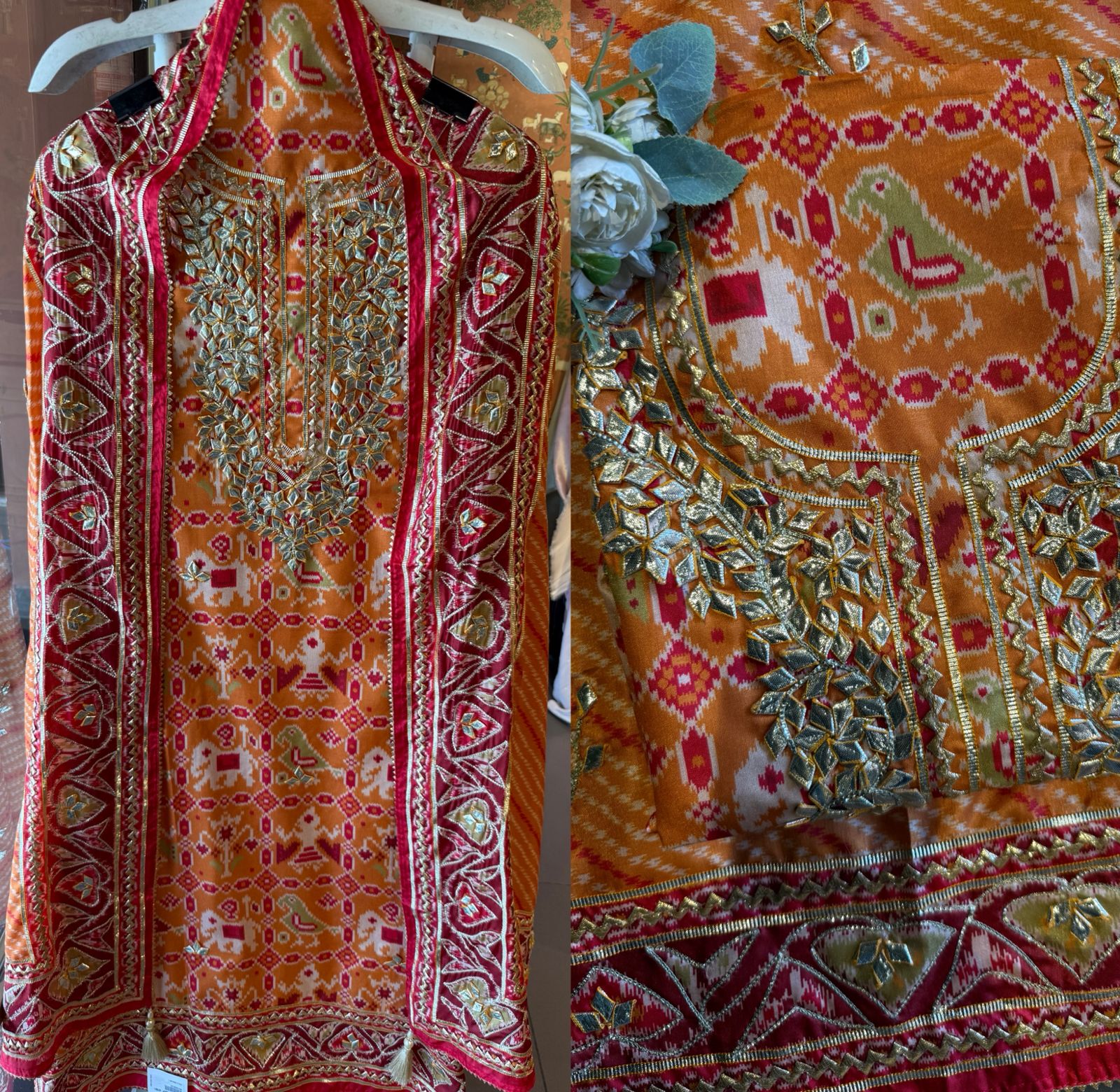 Patola Printed Suit with Gotta work