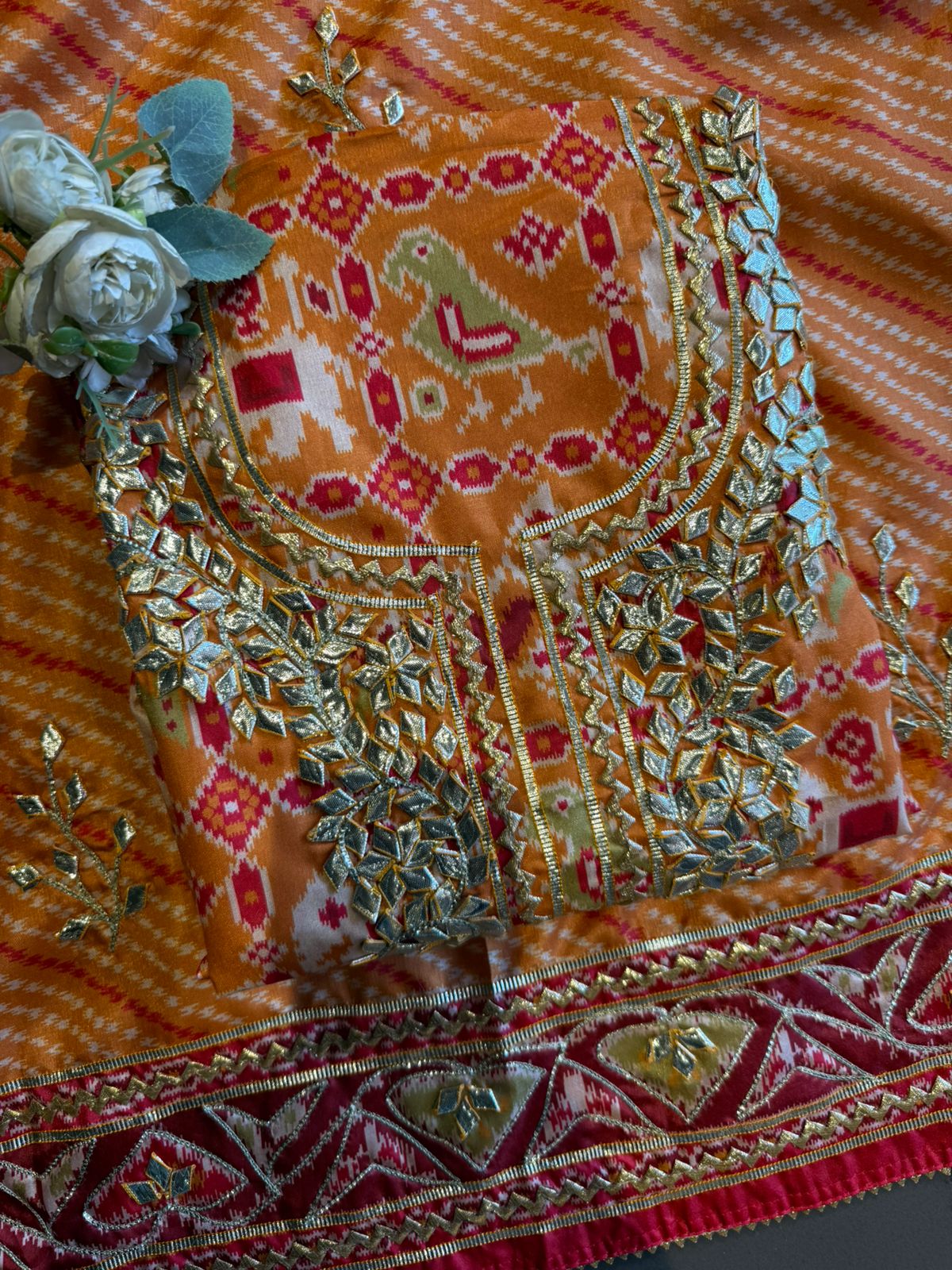 Patola Printed Suit with Gotta work