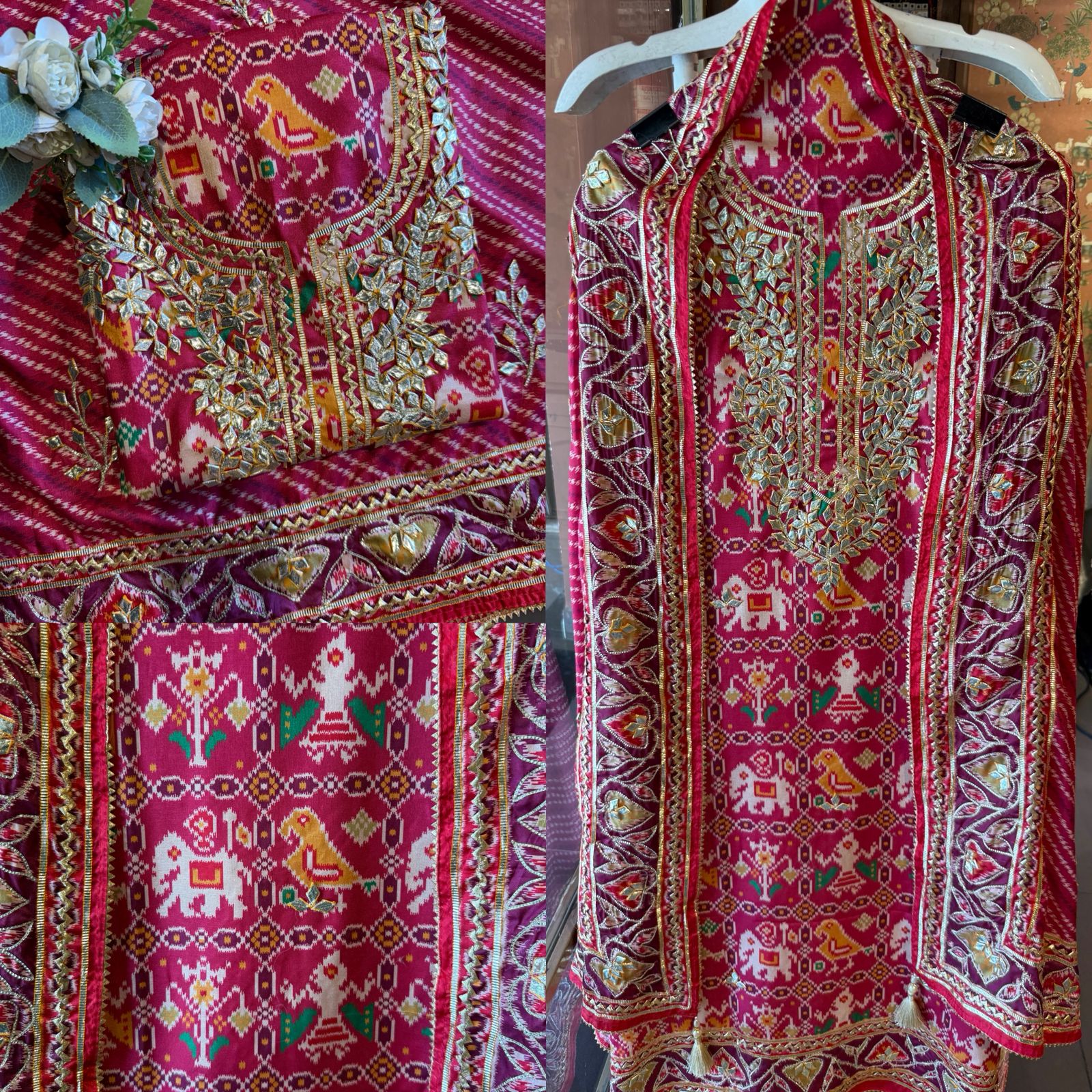 Patola Printed Suit with Gotta work