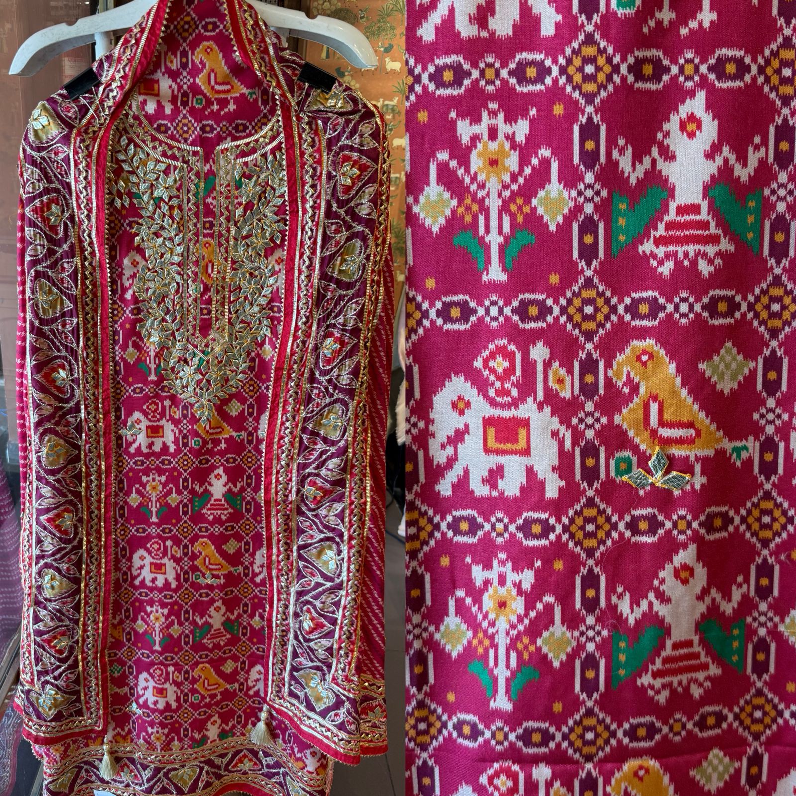 Patola Printed Suit with Gotta work