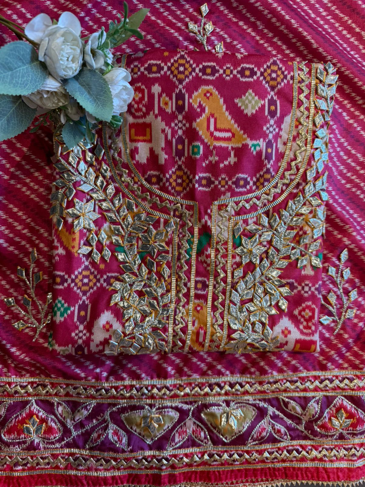 Patola Printed Suit with Gotta work