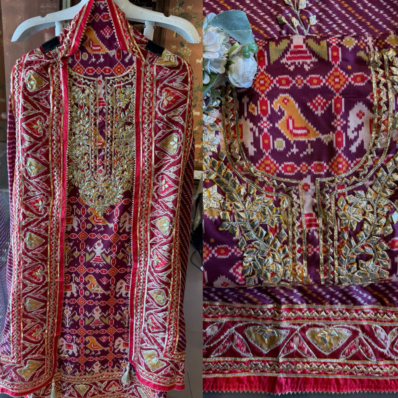 Patola Printed Suit with Gotta work