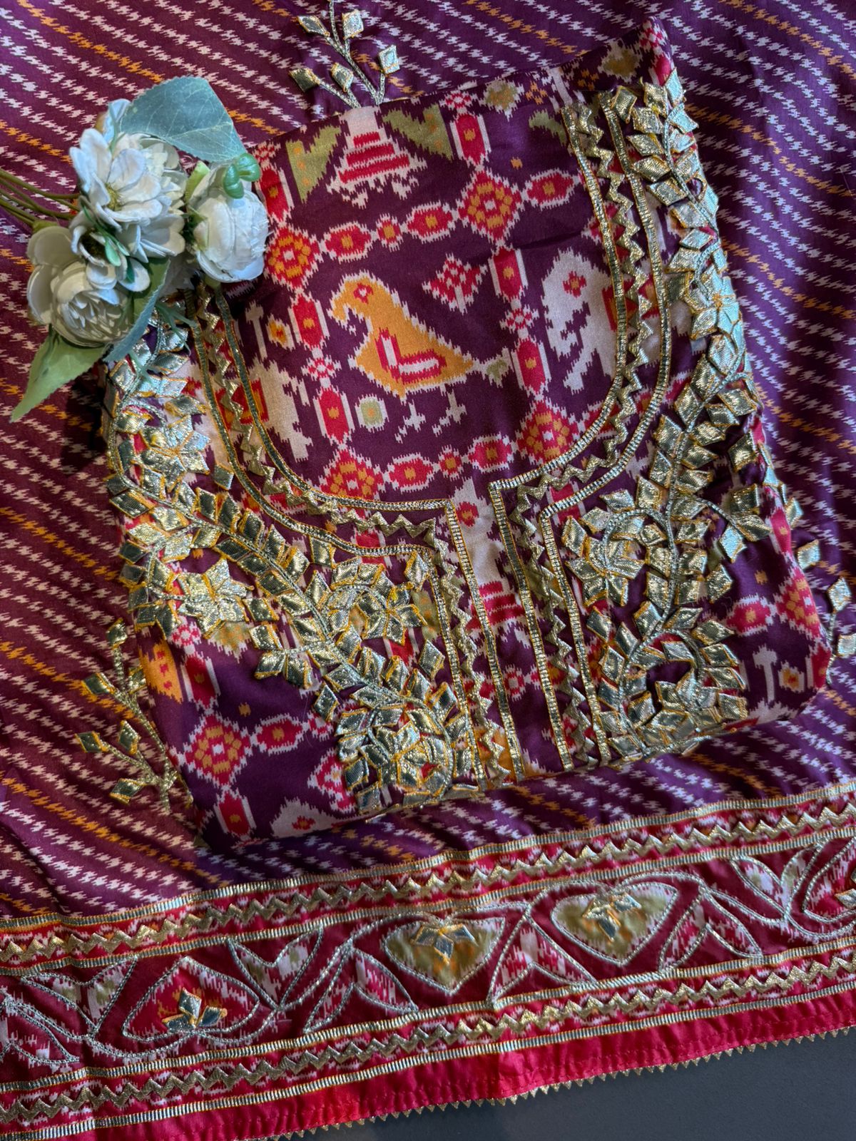 Patola Printed Suit with Gotta work