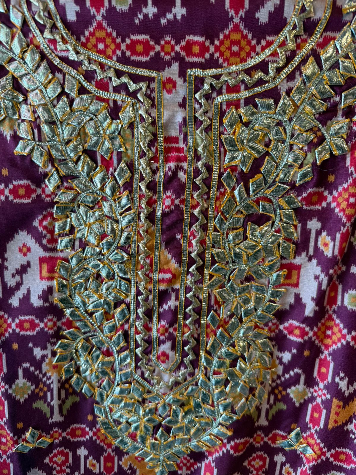 Patola Printed Suit with Gotta work