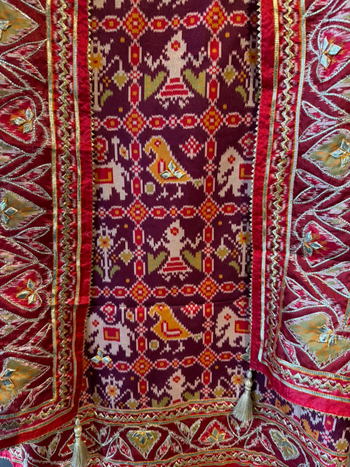 Patola Printed Suit with Gotta work