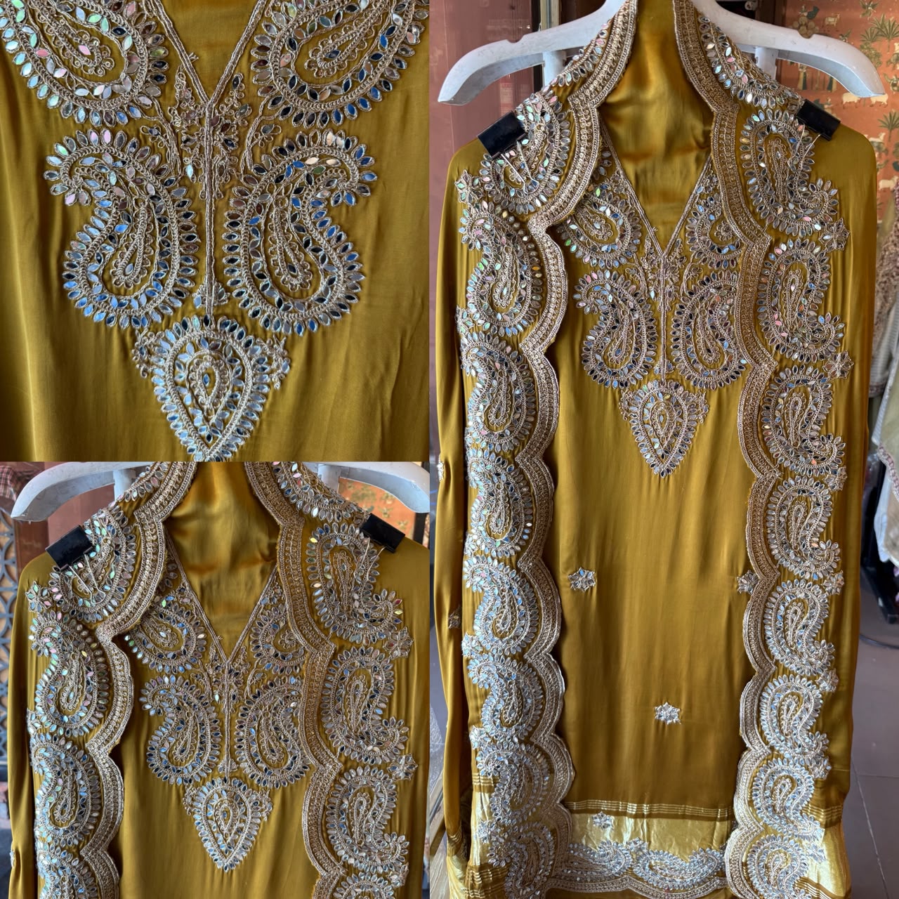 GAJJI Silk  Unstitched Suit set