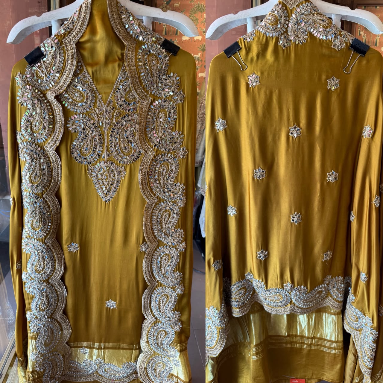 GAJJI Silk  Unstitched Suit set