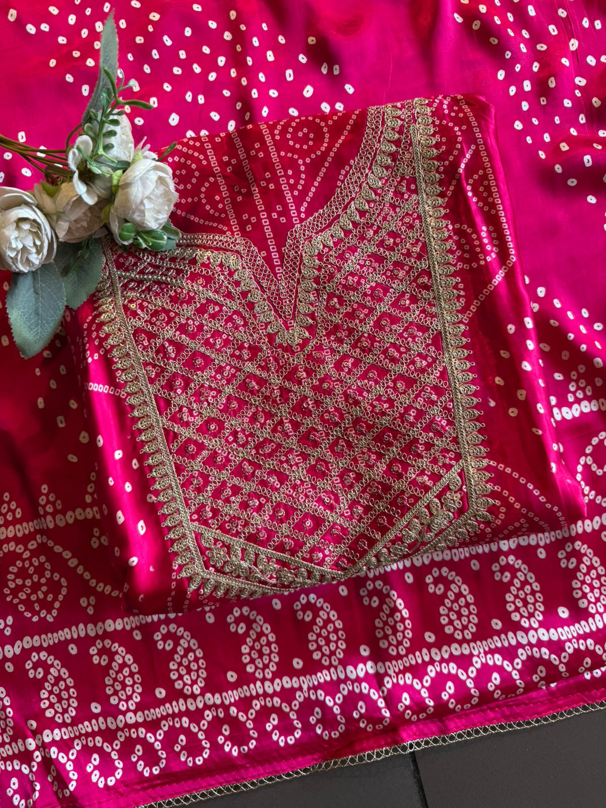 Bandhani Embroidered Suit Set