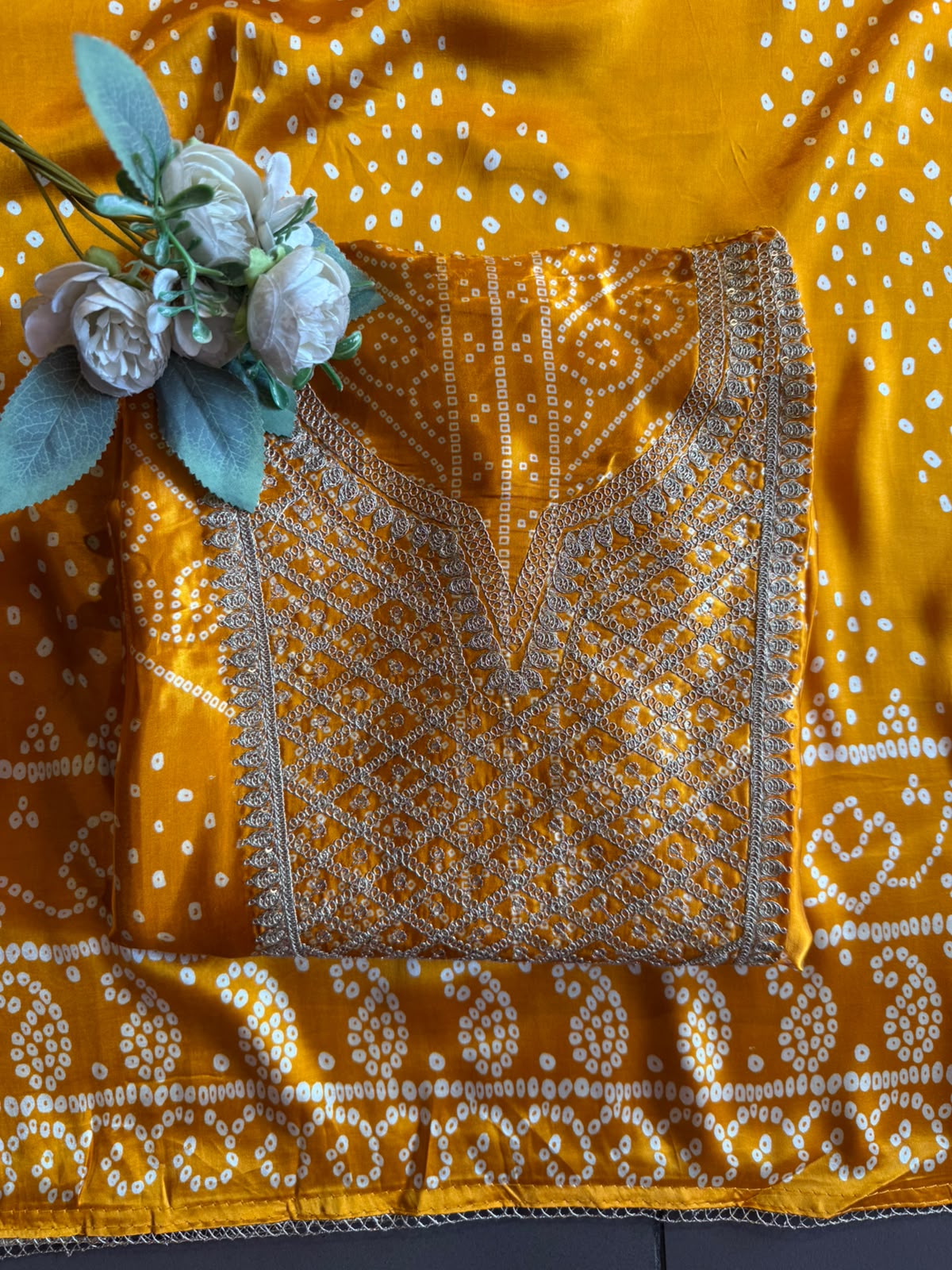 Bandhani Embroidered Suit Set