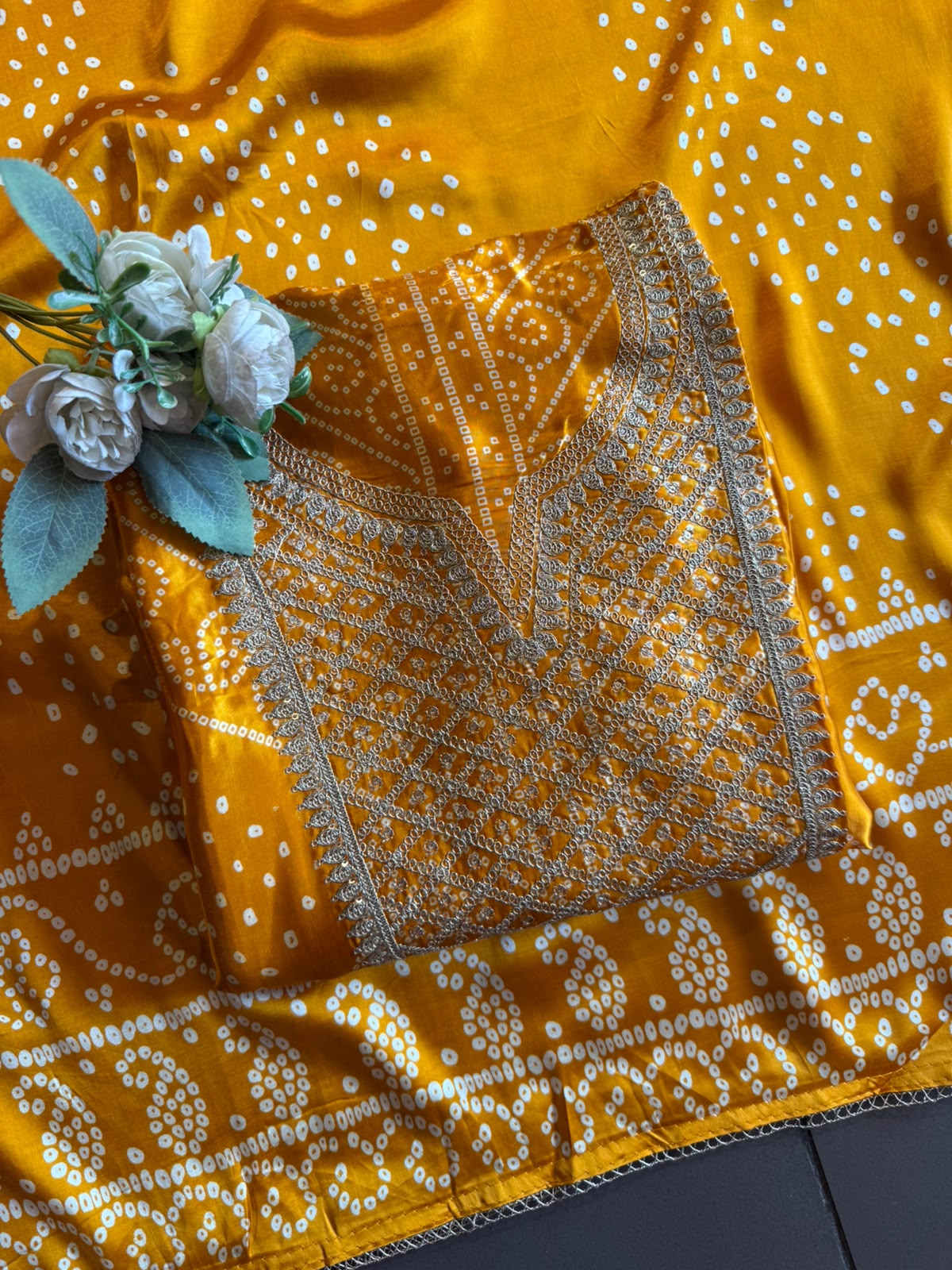 Bandhani Embroidered Suit Set