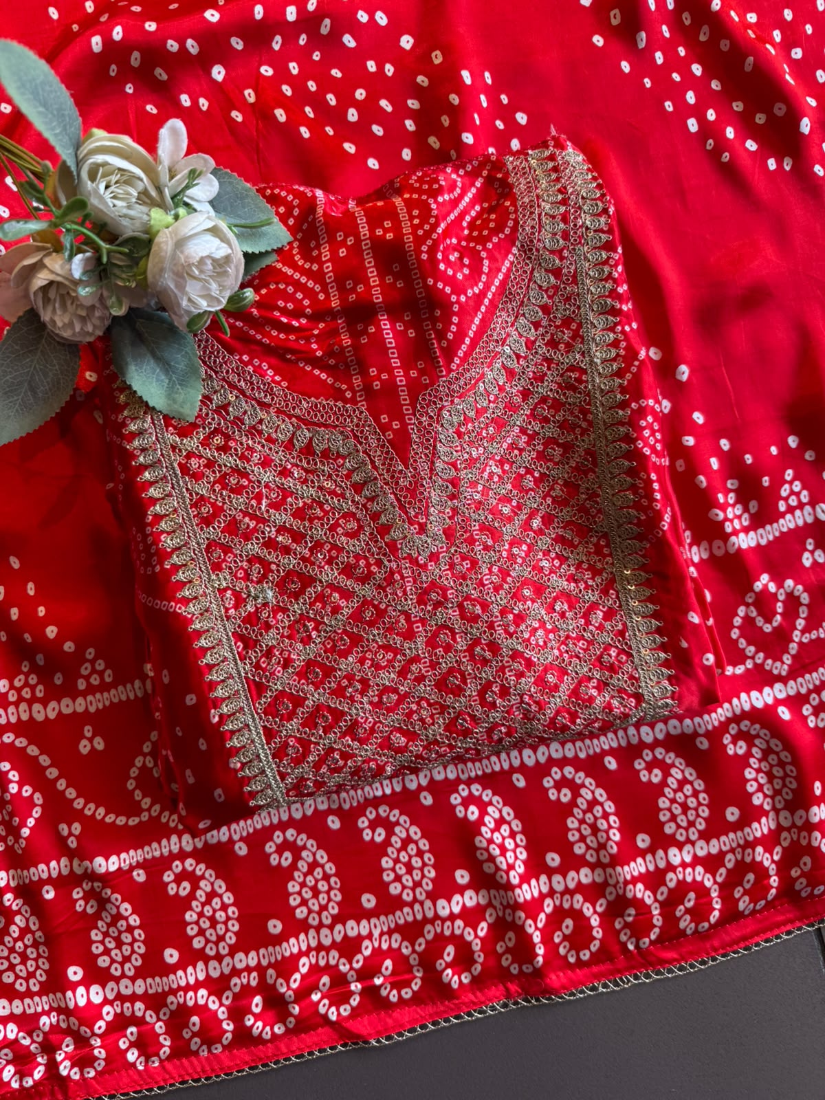 Bandhani Embroidered Suit Set