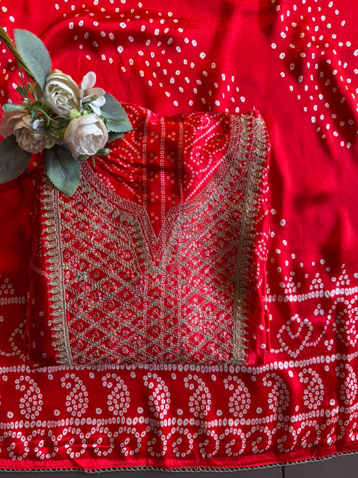 Bandhani Embroidered Suit Set
