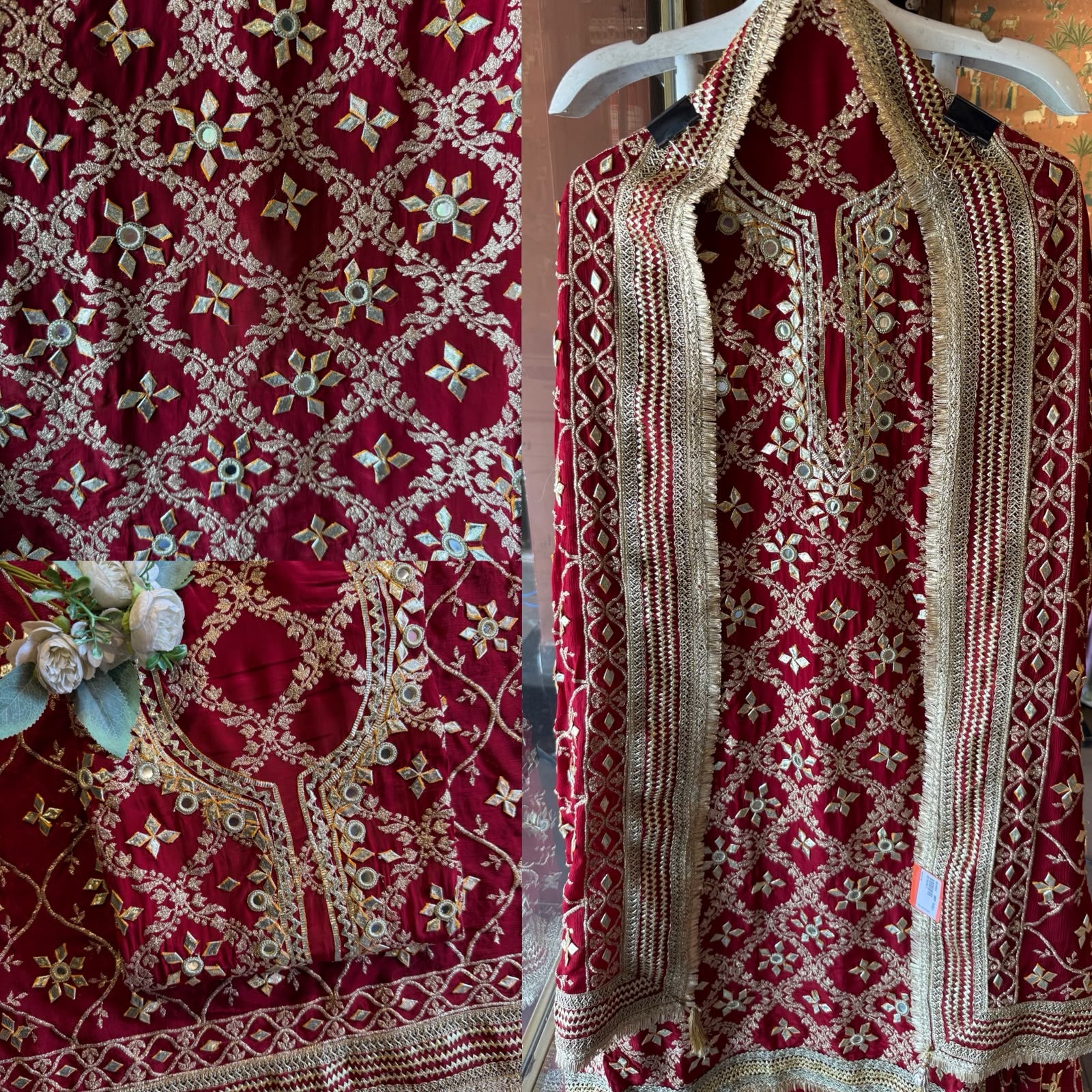 Gotta Mirror Embroidered bridal designer Suit Set
