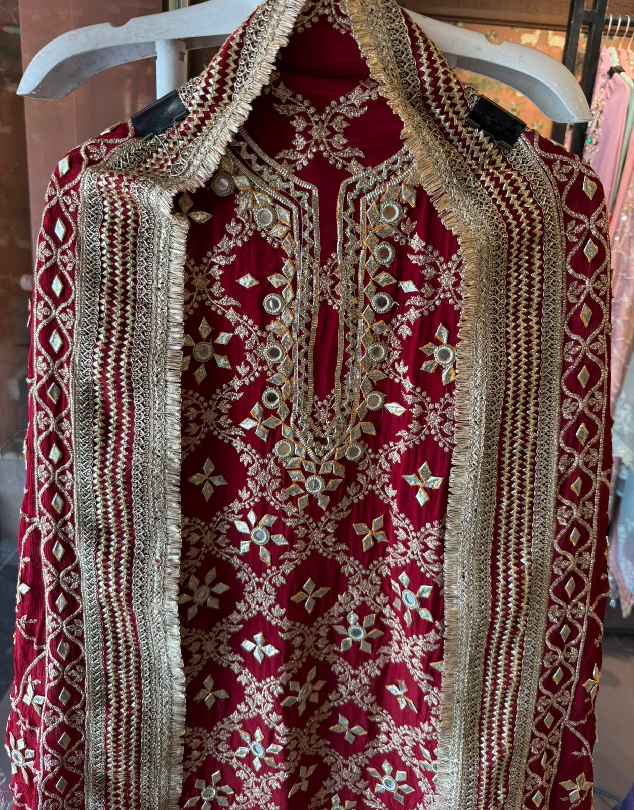 Gotta Mirror Embroidered bridal designer Suit Set