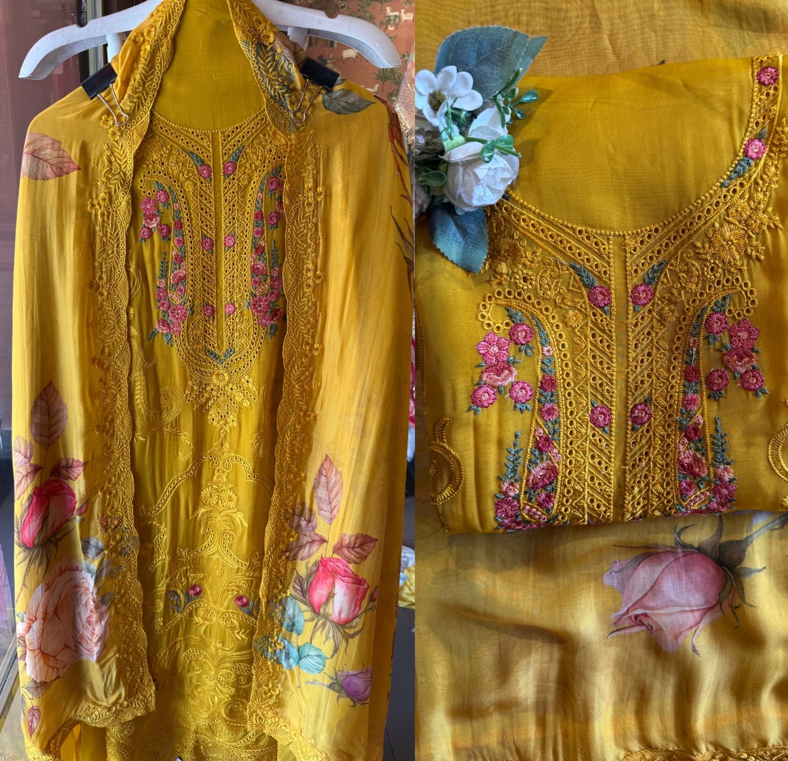 ORGANZA Unstitched Suit set