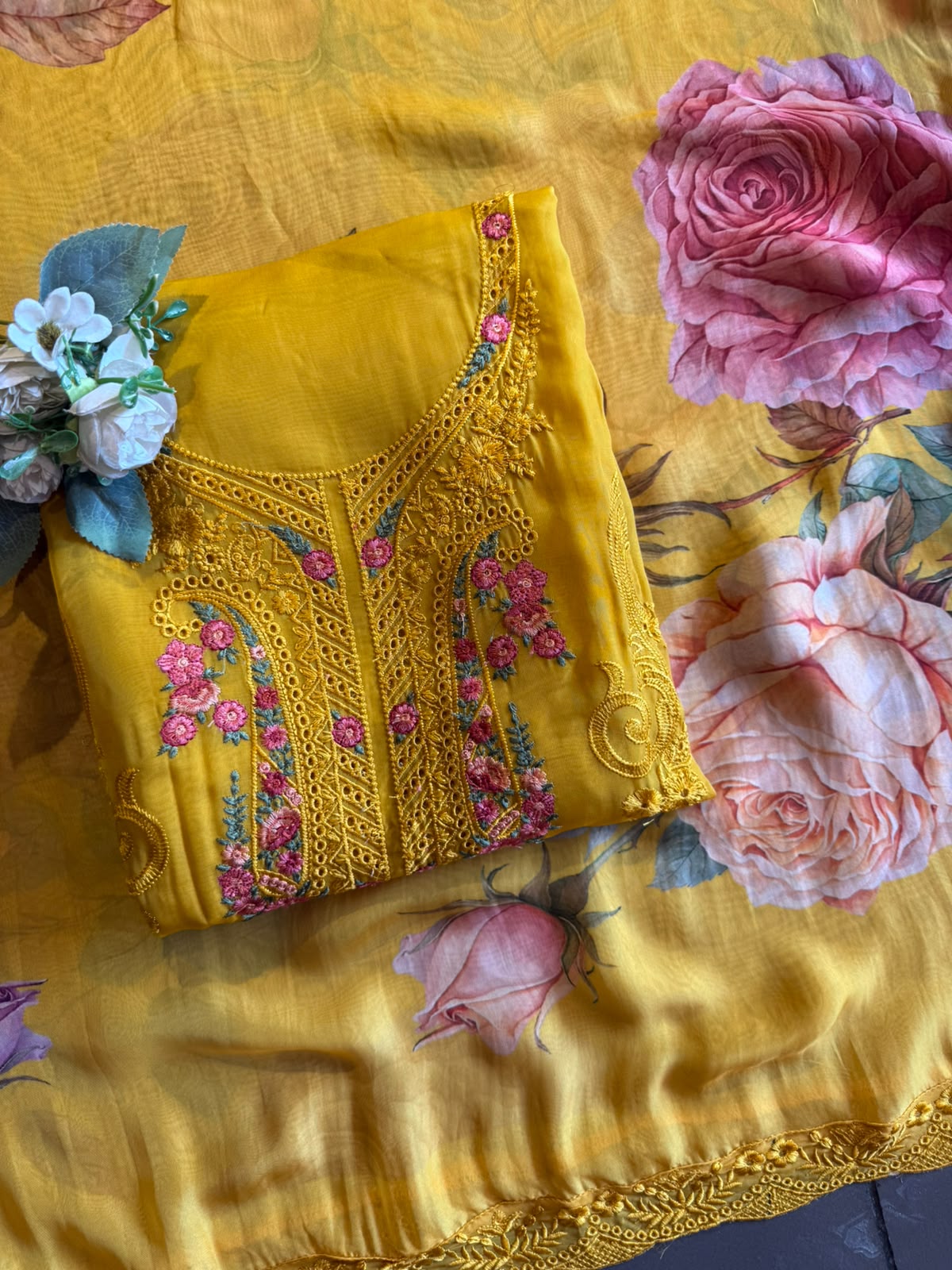 ORGANZA Unstitched Suit set