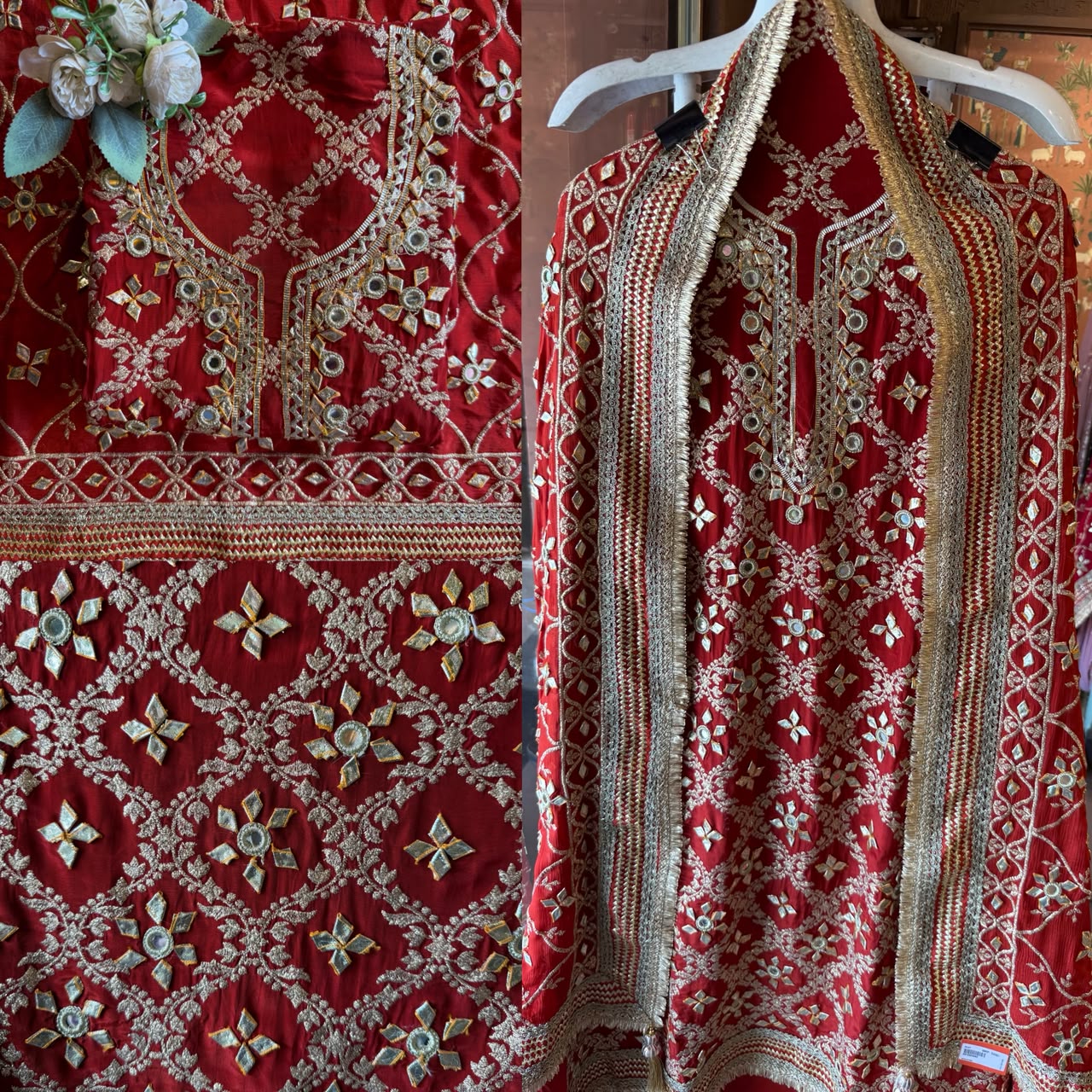Gotta Mirror Embroidered bridal designer Suit Set