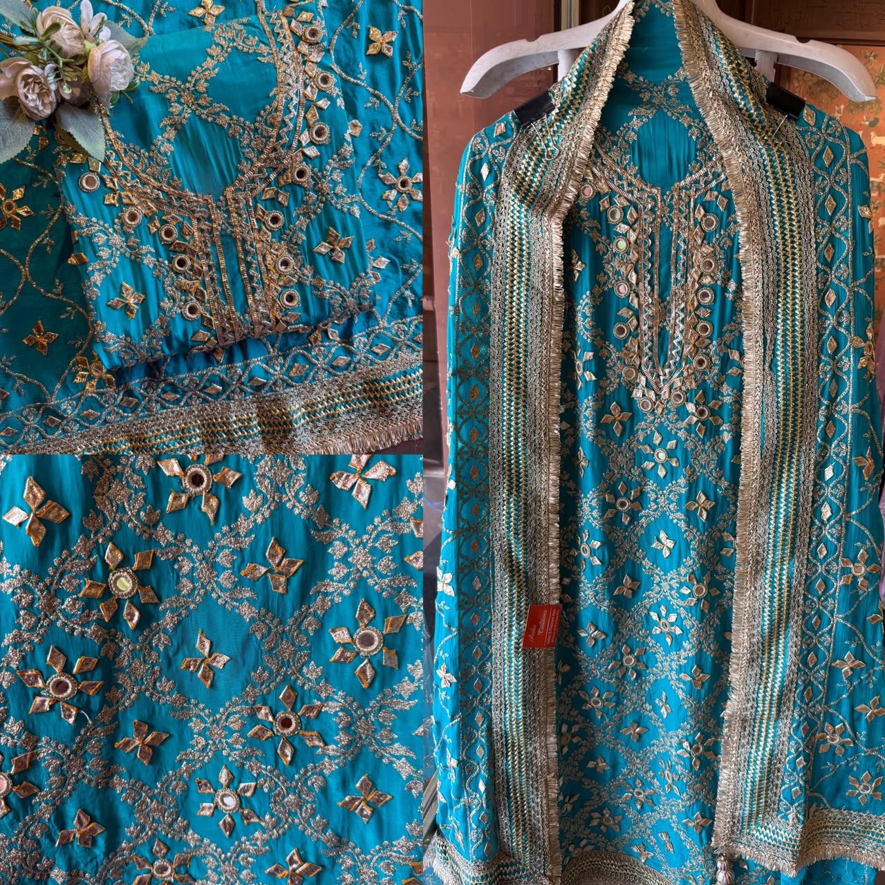 Gotta Mirror Embroidered bridal designer Suit Set