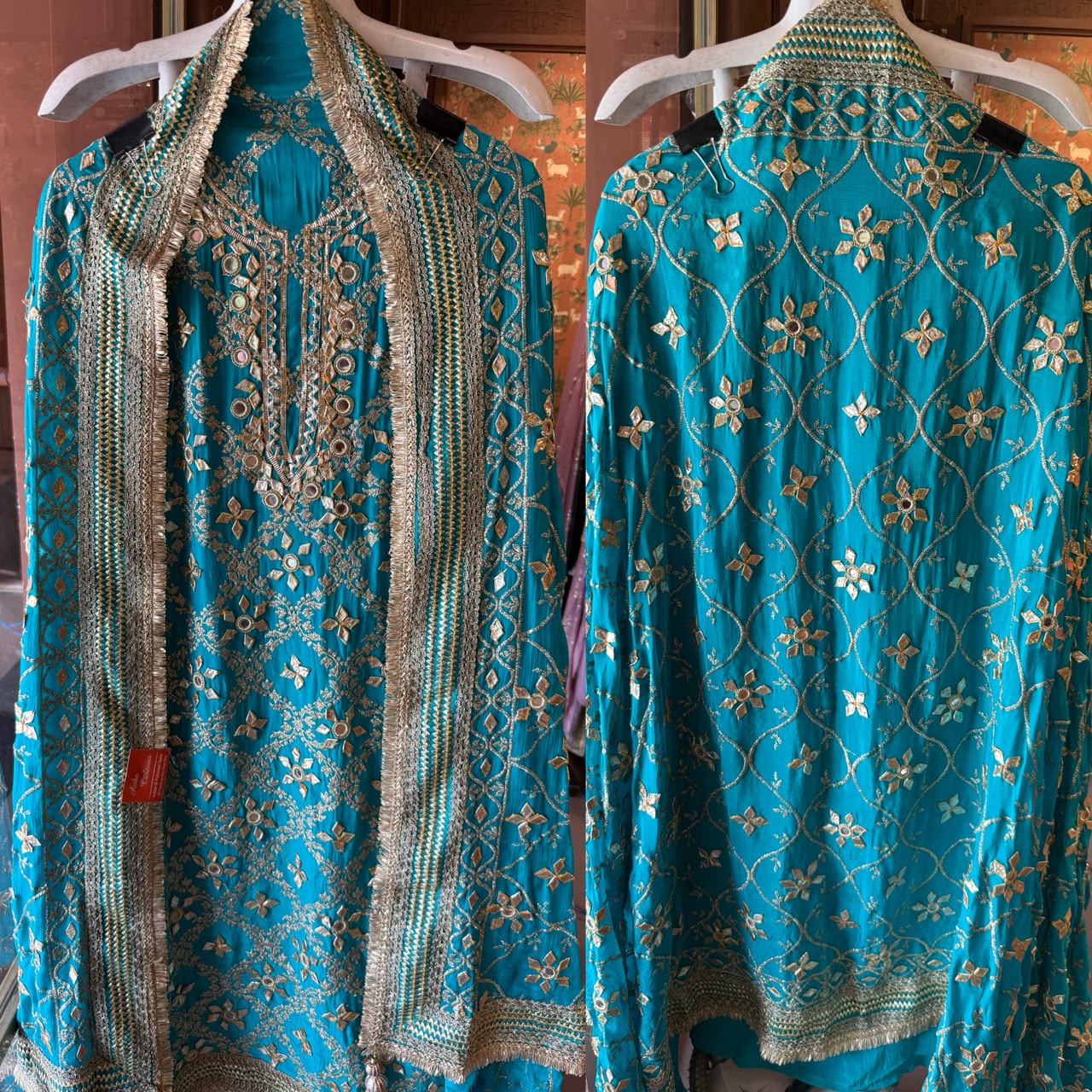 Gotta Mirror Embroidered bridal designer Suit Set