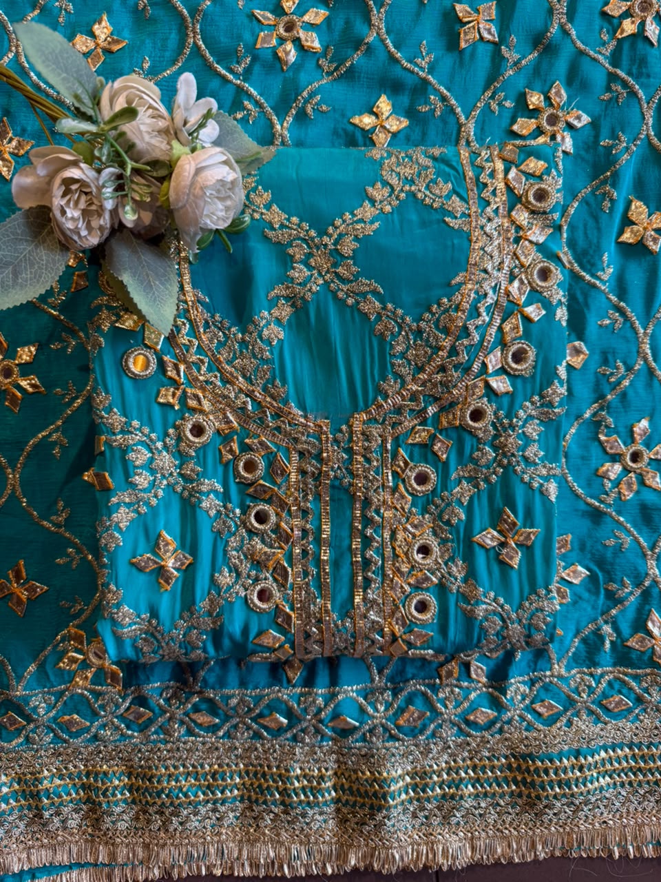 Gotta Mirror Embroidered bridal designer Suit Set
