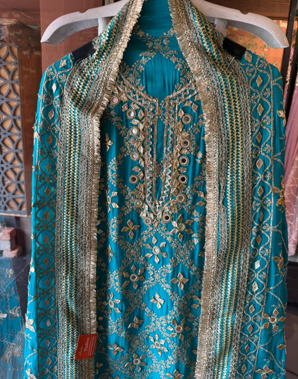 Gotta Mirror Embroidered bridal designer Suit Set