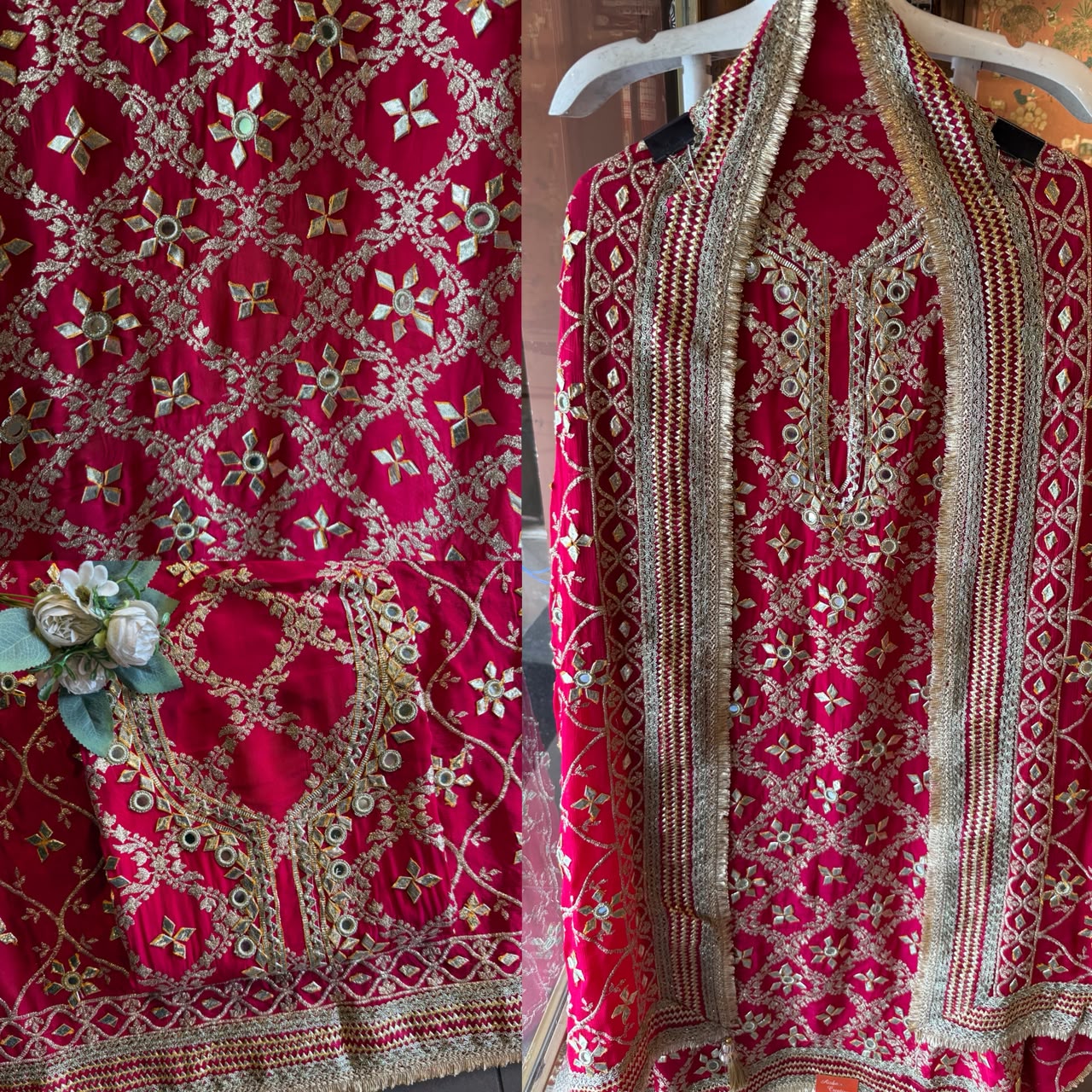 Gotta Mirror Embroidered bridal designer Suit Set