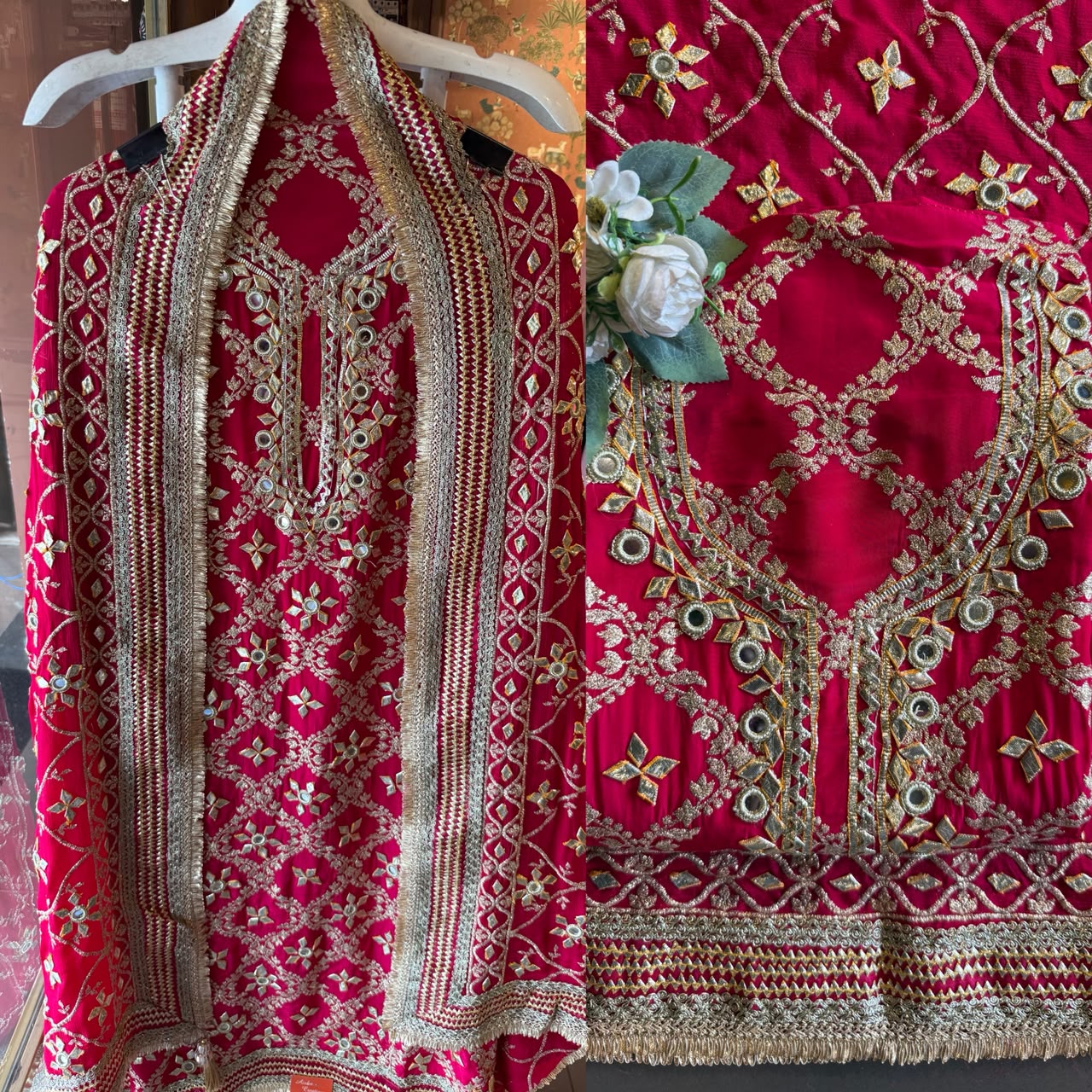 Gotta Mirror Embroidered bridal designer Suit Set