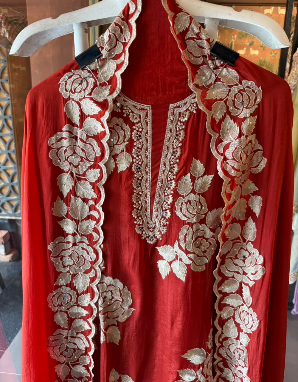Floral thread Embroidered Suit Set