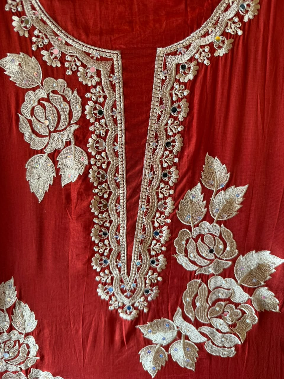 Floral thread Embroidered Suit Set