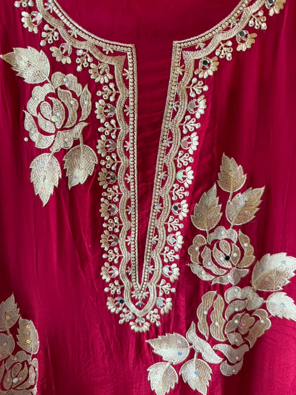 Floral thread Embroidered Suit Set