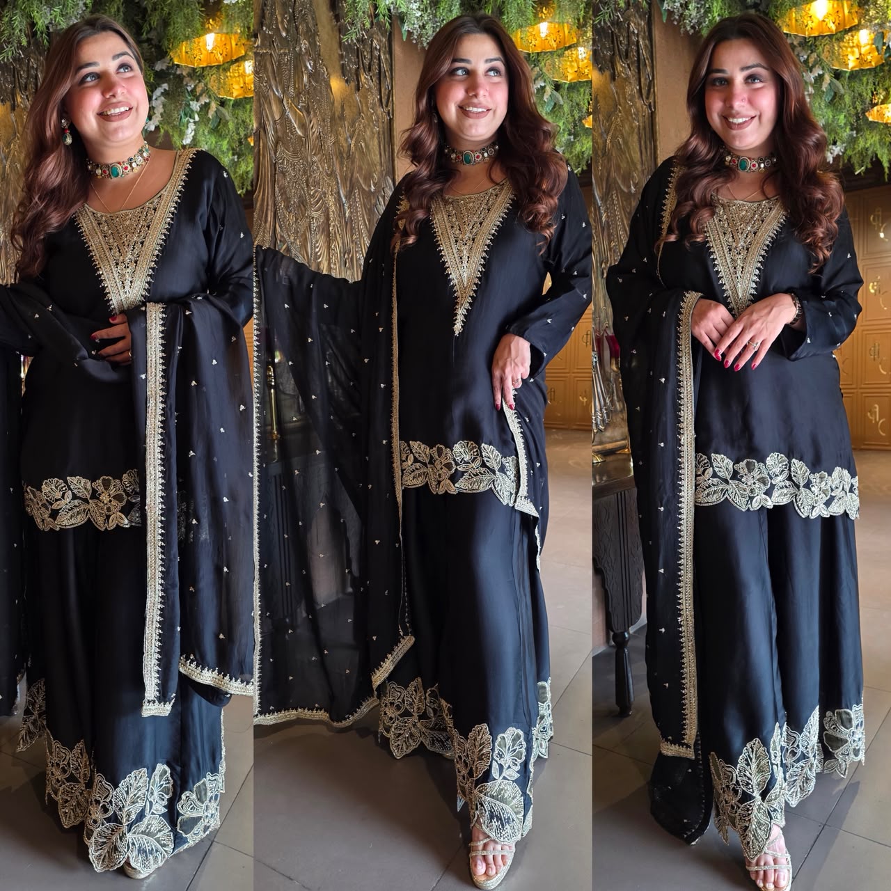 Hand embellished Designer sharara Suit Set