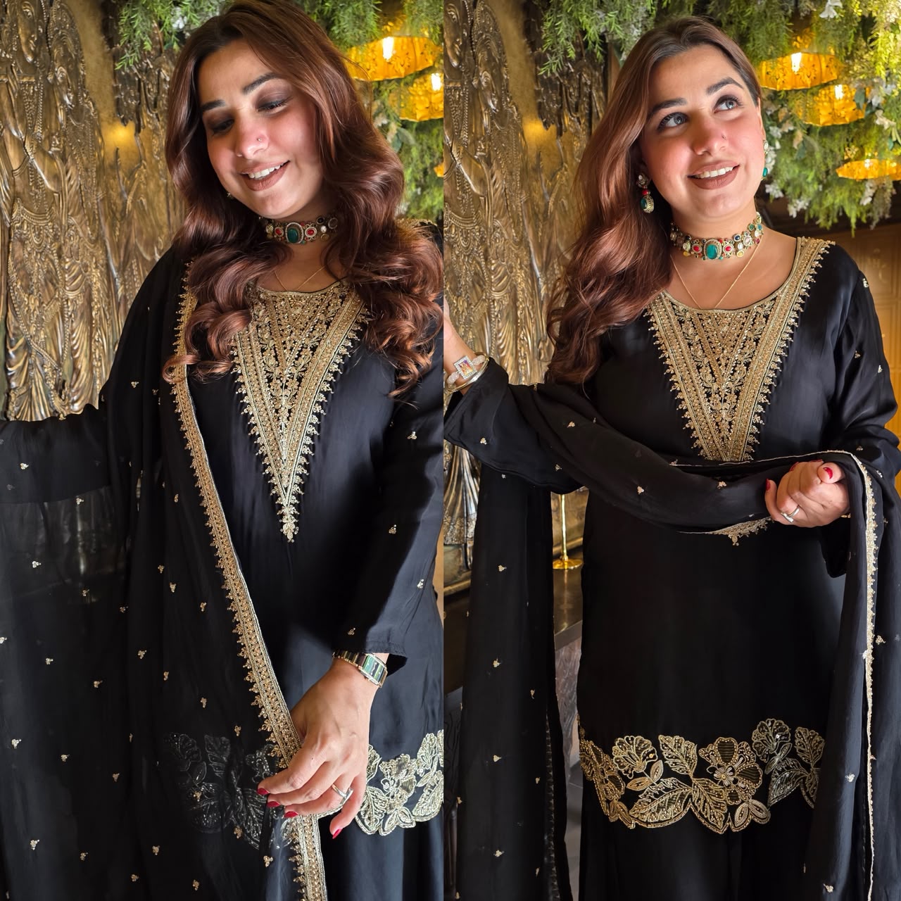 Hand embellished Designer sharara Suit Set