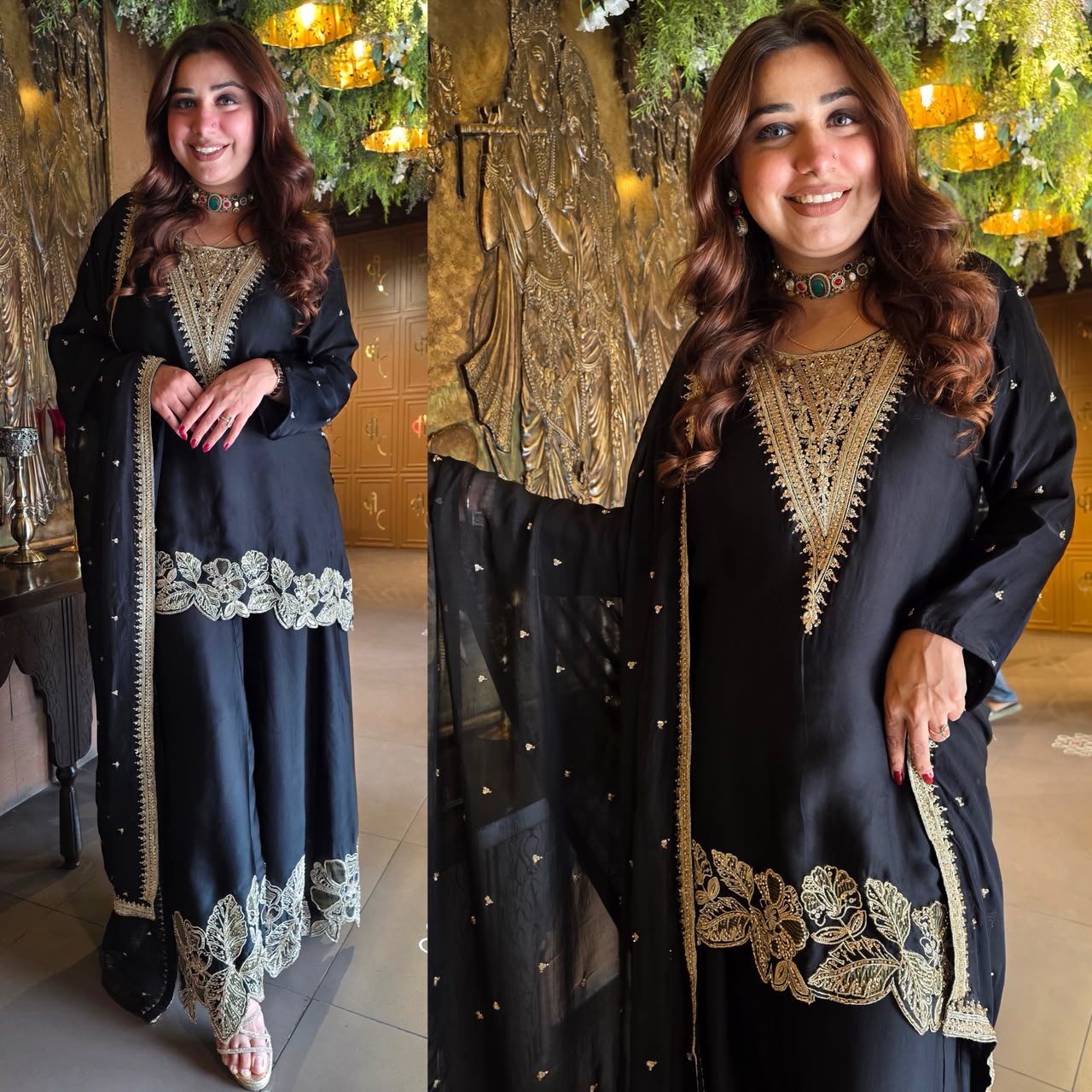 Hand embellished Designer sharara Suit Set