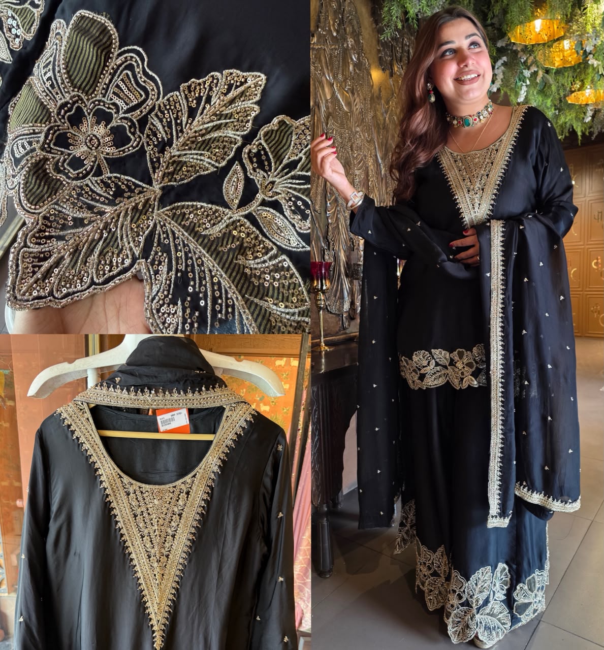 Hand embellished Designer sharara Suit Set